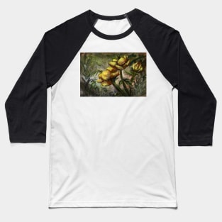 Magic - Gouache painting of Flowers , fairy tale like paint yellow green traditional illustration nature floral pretty Baseball T-Shirt